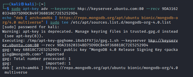 Add the MongoDB repository to your system: