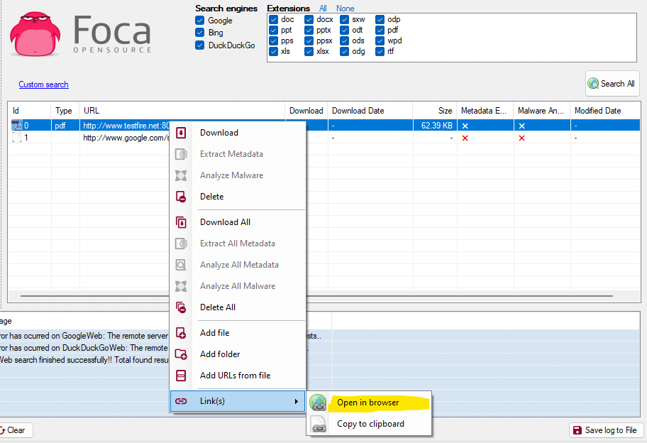 foca open in browser