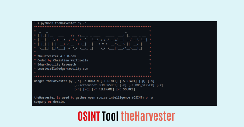 How to install theHarvester tool