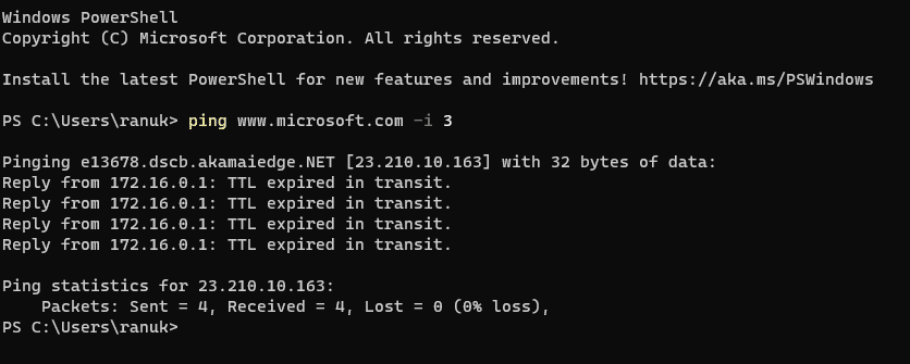 expired ttl packet