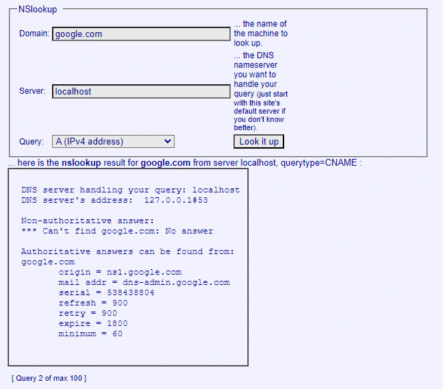 nslookup web tool
