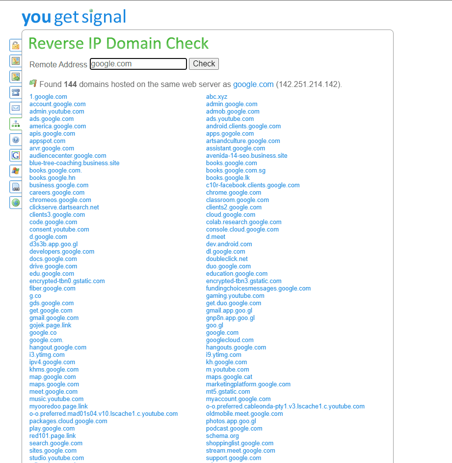 you get signal reverse dns lookup