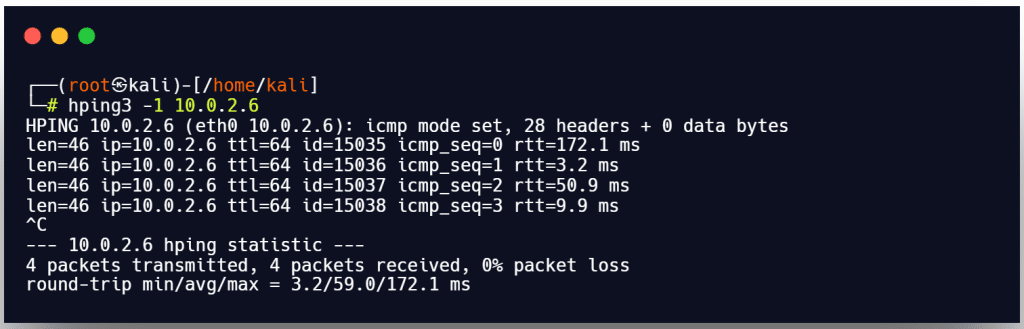 hping3 icmp ping scan