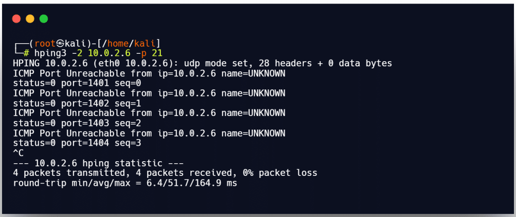 hping3 udp scan