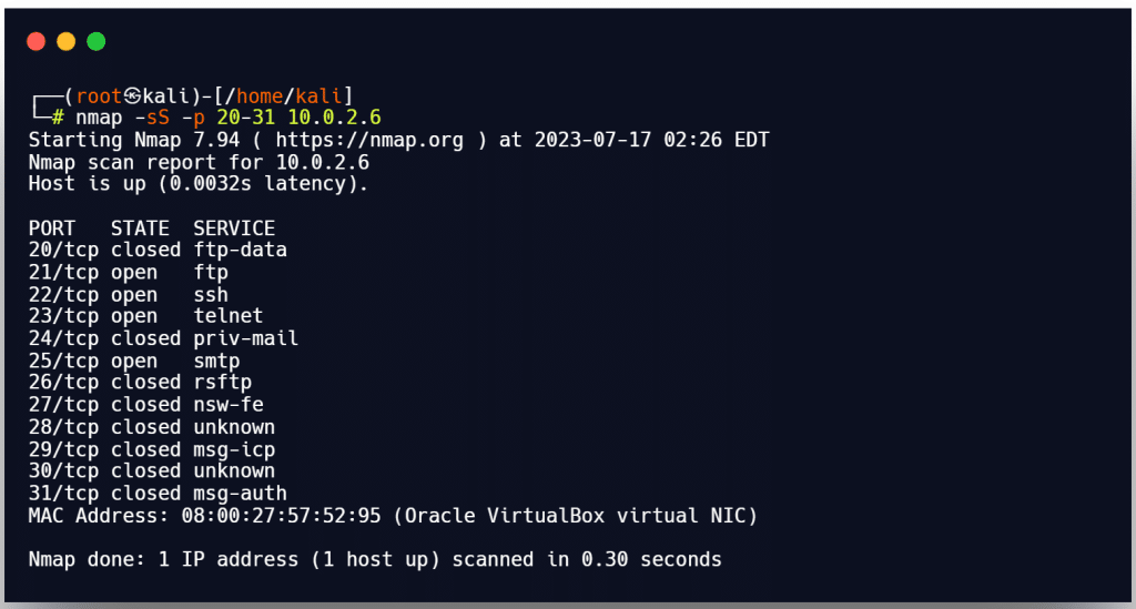 nmap network scanning tool