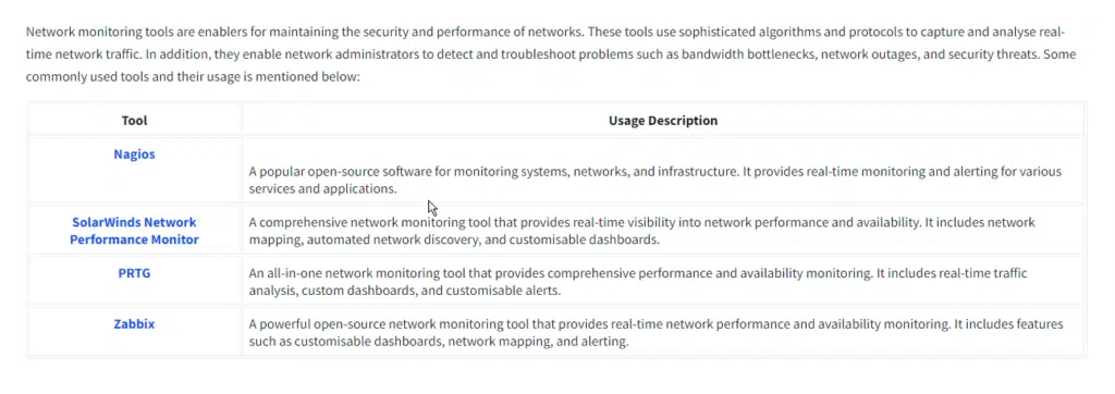 Important Tools for Network Monitoring
