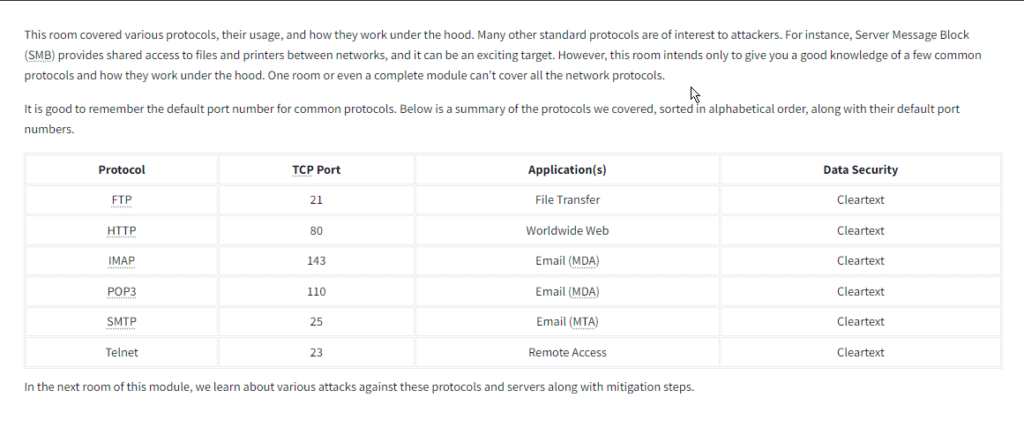 protocols and services
