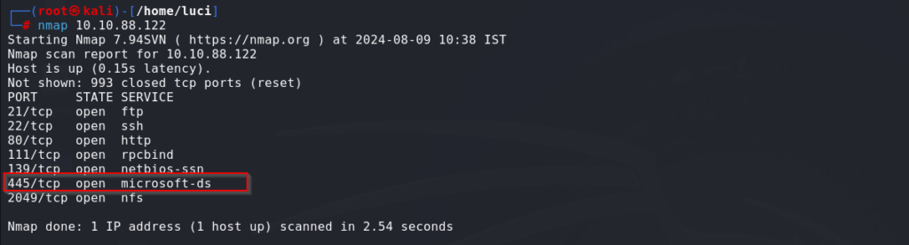 smb scan with nmap