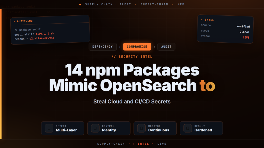 14 npm Packages Mimic OpenSearch to Steal Cloud and CI/CD Secrets