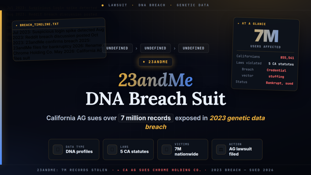 California Sues 23andMe Over 2023 DNA Breach Affecting 7 Million