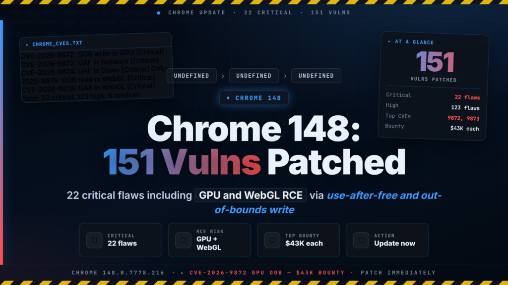 Chrome 148 Patches 151 Vulnerabilities Including 22 Critical RCE Flaws