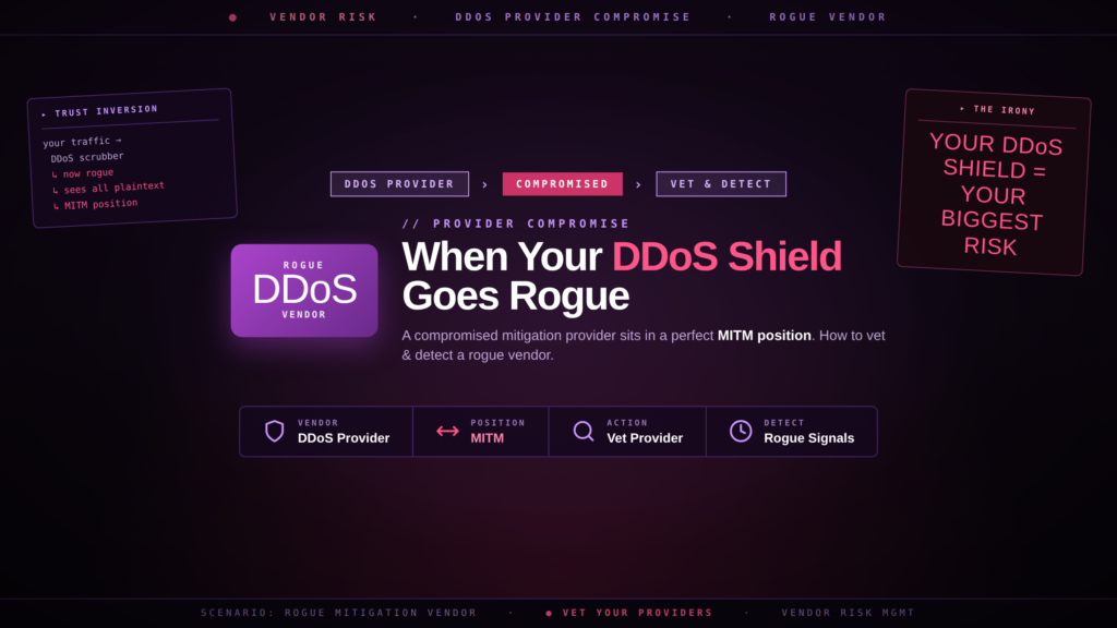 DDoS Mitigation Provider Compromise: Vetting and Detecting a Rogue Vendor