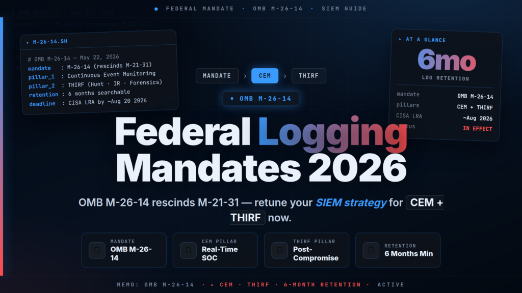 Federal Cybersecurity Logging Requirements 2026: OMB M-26-14 SIEM Guide