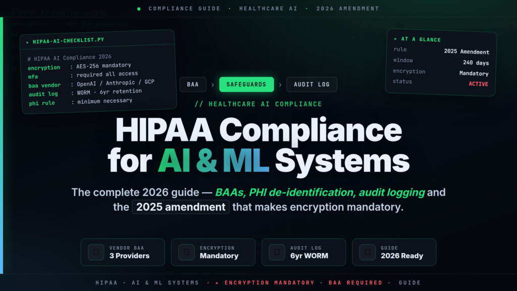 Implementing HIPAA Compliance for AI and ML Systems in Healthcare 2026