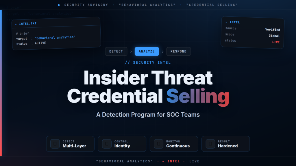 Insider Threat Credential Selling: A Detection Program for SOC Teams