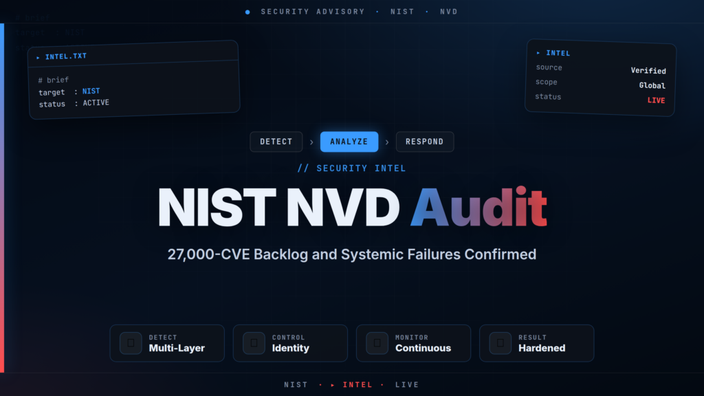 NIST NVD Audit: 27,000-CVE Backlog and Systemic Failures Confirmed