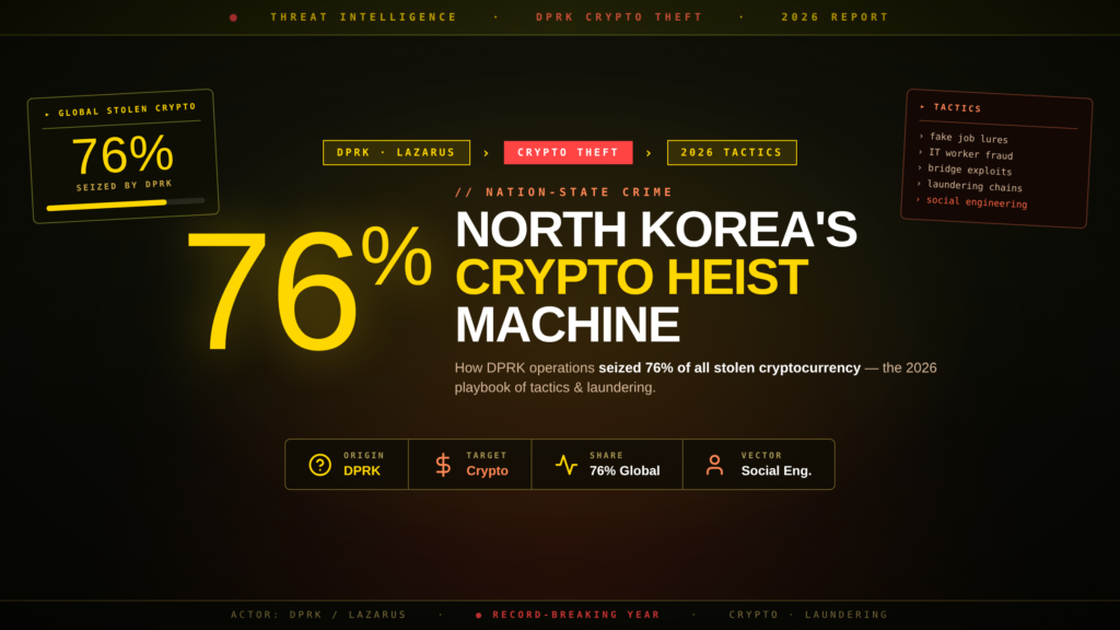 North Korea Cryptocurrency Theft Tactics 2026: How DPRK Seized 76% of All Stolen Crypto