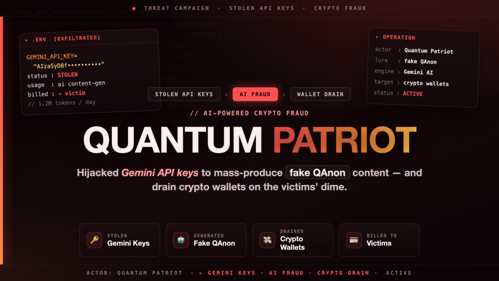 Stolen Gemini API Keys and AI Fraud: How ‘Quantum Patriot’ Drained Crypto Wallets via Fake QAnon Content