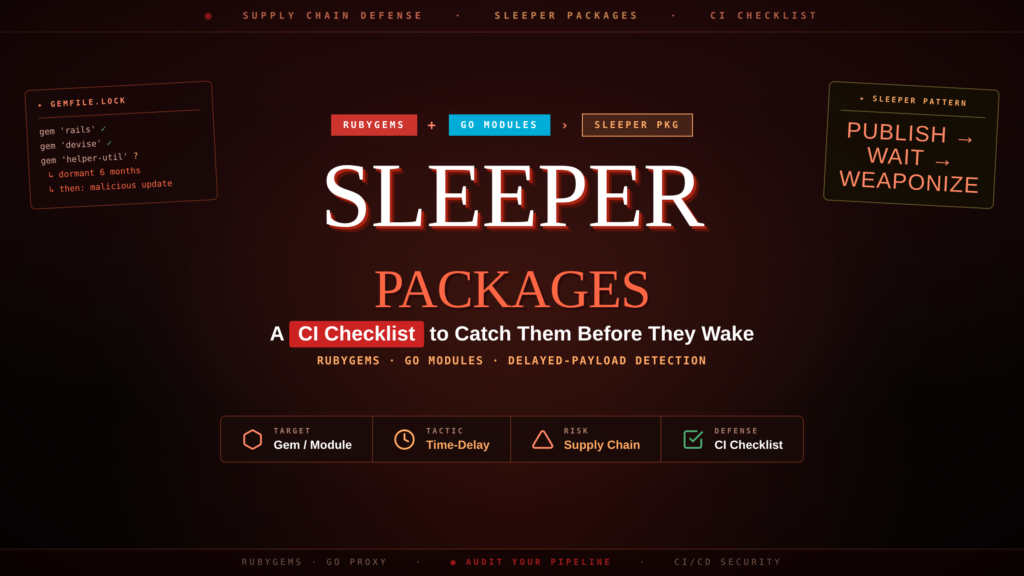 Ruby Gem Supply Chain Attack Detection: CI Checklist for Sleeper Packages