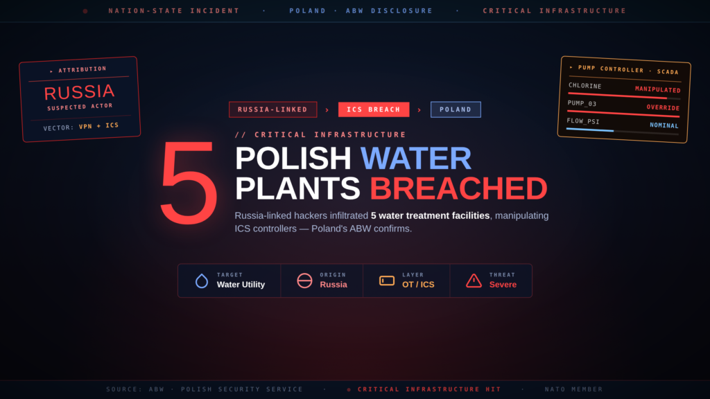 Russia-Linked Hackers Breached Five Polish Water Treatment Plants, ABW Reports