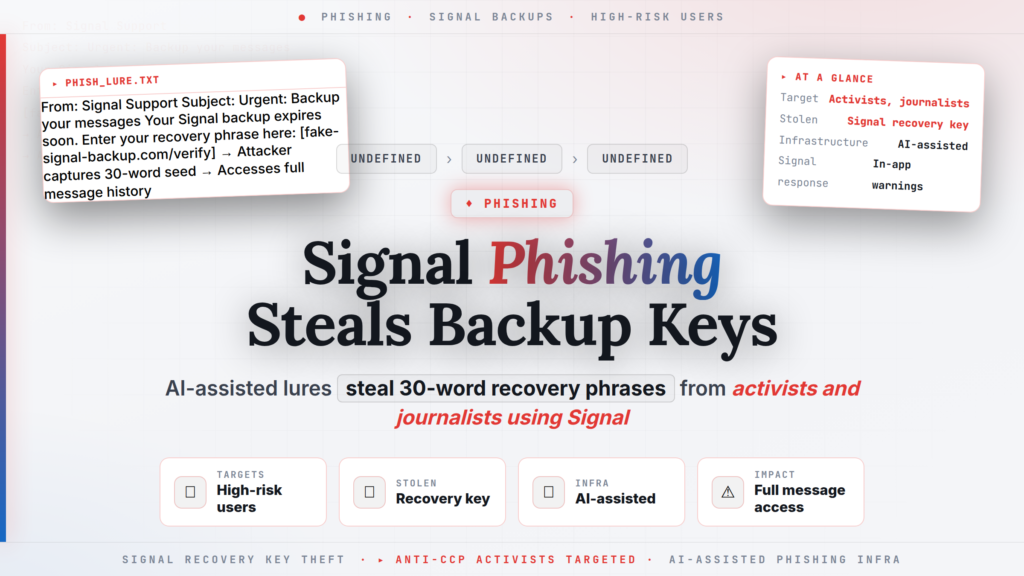 Signal Phishing Campaign Steals Backup Keys from Activists and Journalists