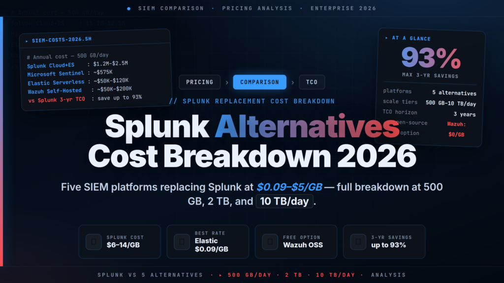 Splunk Pricing Alternatives 2026: 5 SIEM Platforms Under $50/GB
