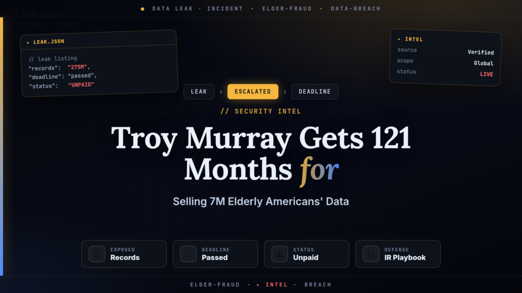 Troy Murray Gets 121 Months for Selling 7M Elderly Americans’ Data