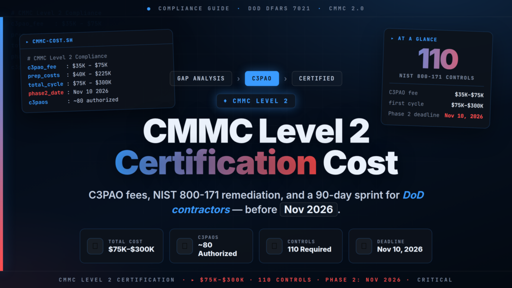 CMMC 2.0 Level 2 Certification Cost: C3PAO Guide & 90-Day Sprint