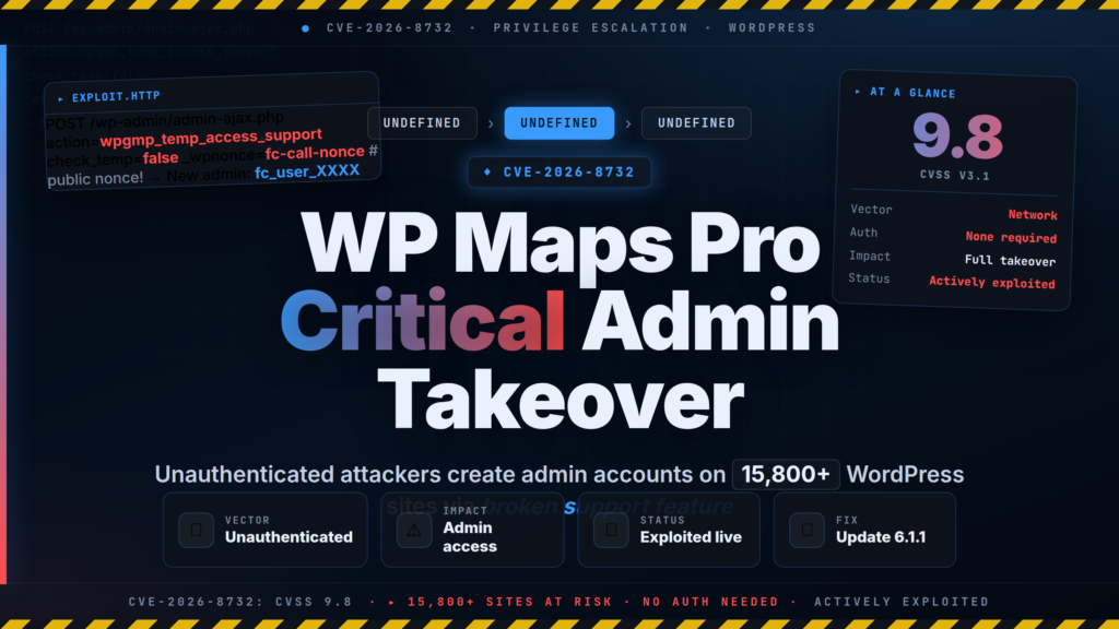 CVE-2026-8732: WP Maps Pro Flaw Lets Attackers Create Admin Accounts