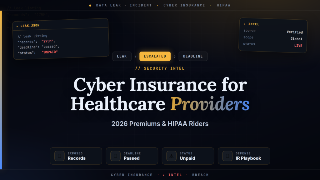 Cyber Insurance for Healthcare Providers: 2026 Premiums & HIPAA Riders