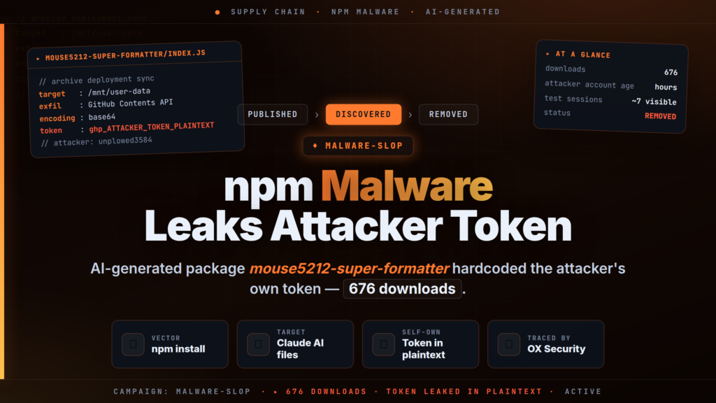 AI npm Malware Mouse5212 Github Token Leak